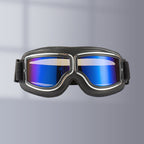 Retro Aviator Over-Glasses Motorcycle Goggles – Leather Foldable Design