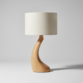 Sculptural Oak Table Lamp
