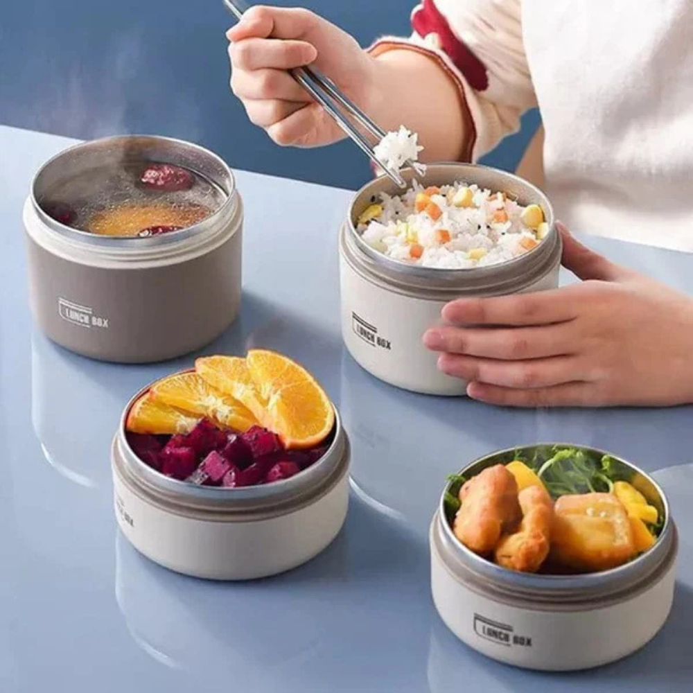 ThermalLock Stainless Steel Double-Wall Insulated Food Container with Leak-Resistant Seal