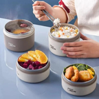 ThermalLock Stainless Steel Double-Wall Insulated Food Container with Leak-Resistant Seal