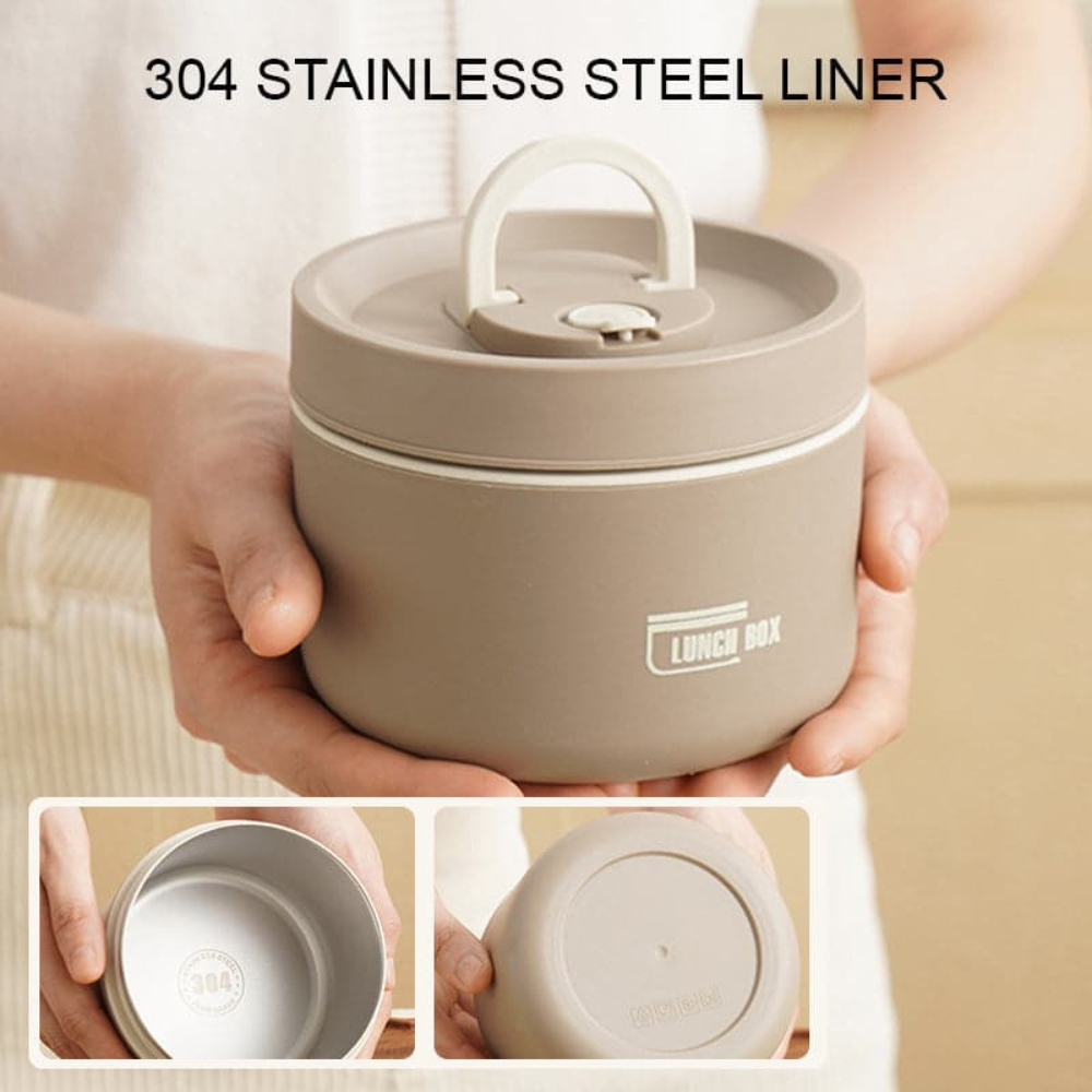 ThermalLock Stainless Steel Double-Wall Insulated Food Container with Leak-Resistant Seal
