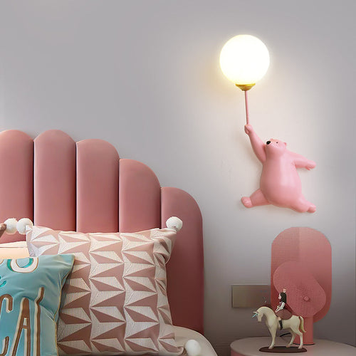BalloonBuddy Bear LED Wall Light for Kids Bedroom and Nursery