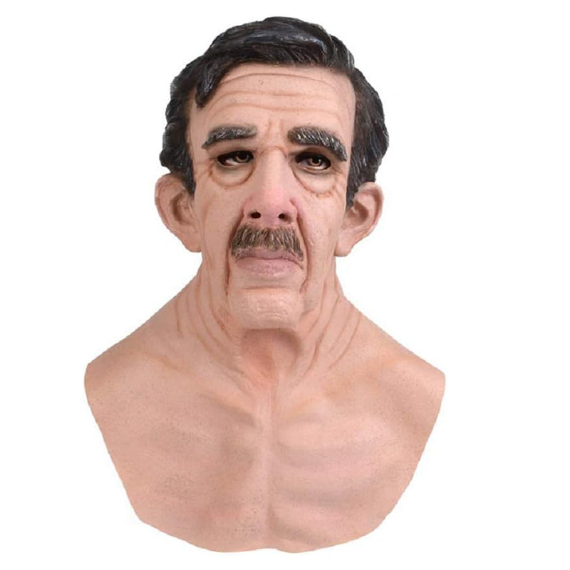 Premium Realistic Latex Transformation Mask with Detailed Beard