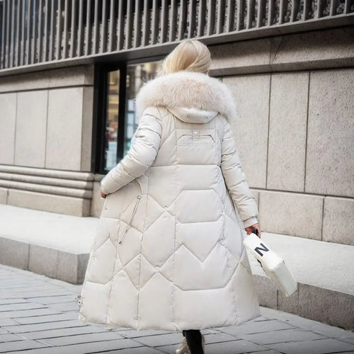 Arctic Shield Long Hooded Winter Parka with Fluffy Trim