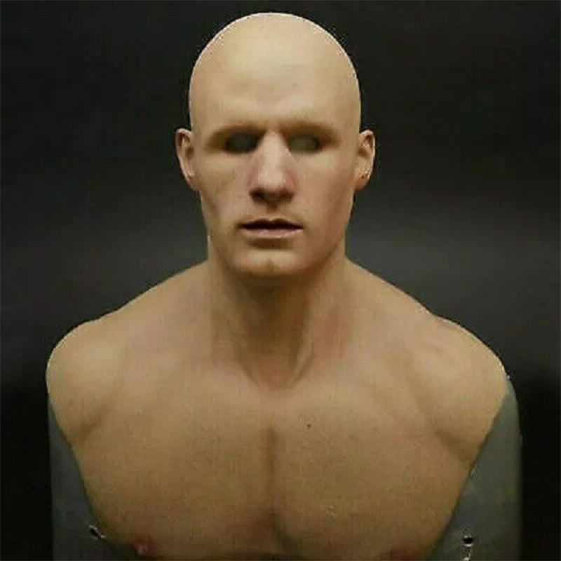 Premium Realistic Latex Transformation Mask with Detailed Beard