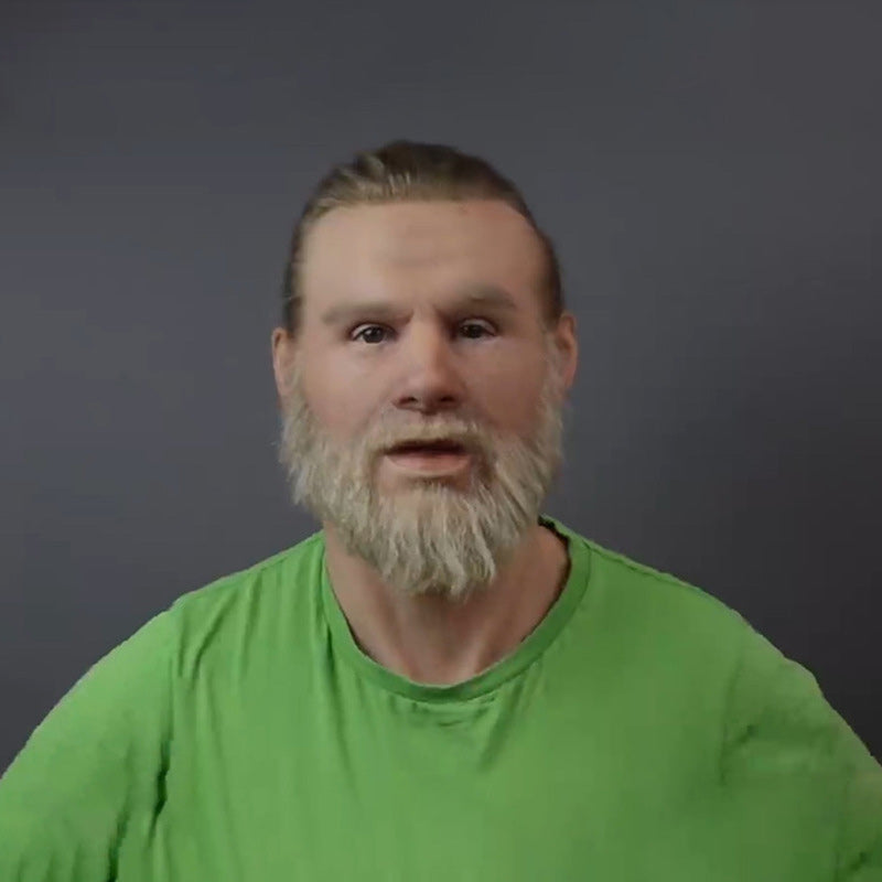 Premium Realistic Latex Transformation Mask with Detailed Beard
