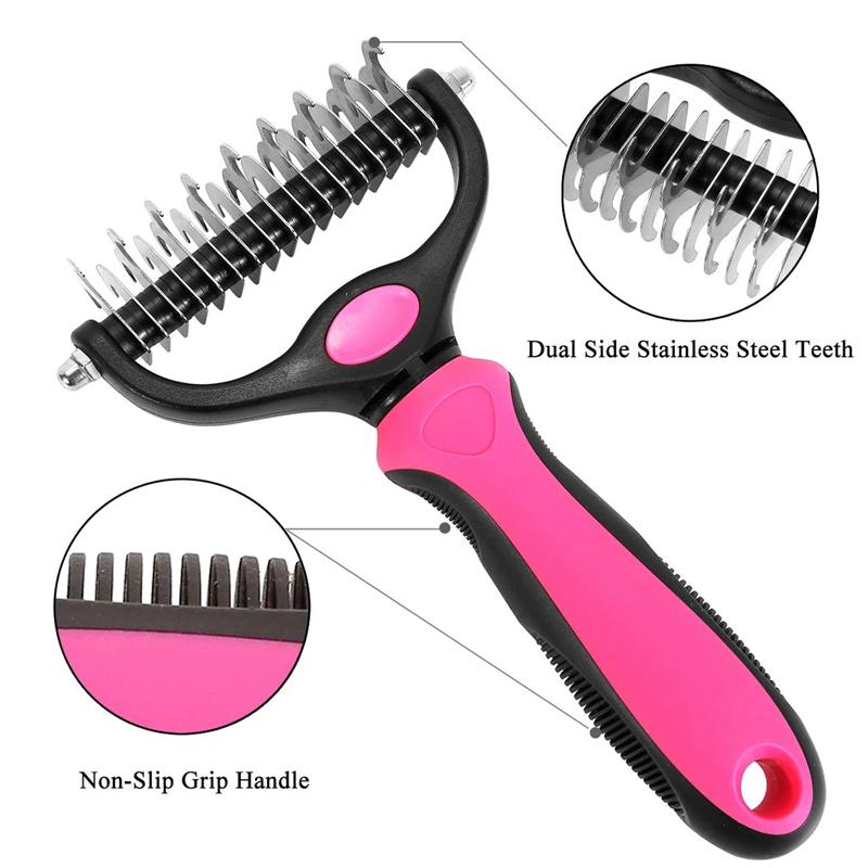 Dual-Guard Undercoat Rake for Dogs and Cats - Professional Deshedding Grooming Tool