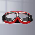 Retro Aviator Over-Glasses Motorcycle Goggles – Leather Foldable Design