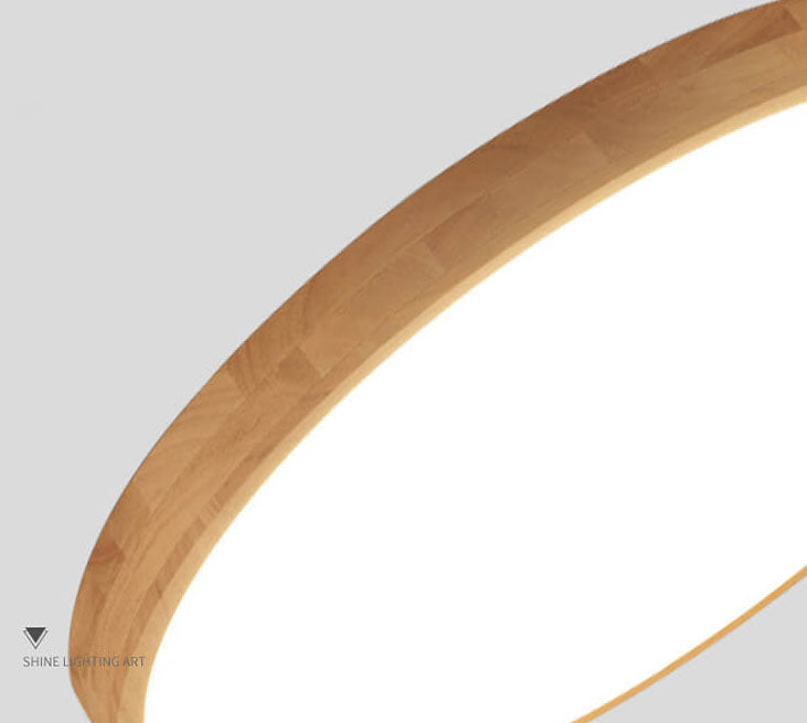 NordHaven Wood LED Flush Mount Ceiling Light for Living Room and Bedroom