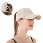 BreezeFit Mesh Sports Cap with Ponytail Opening and Adjustable Strap