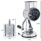 Premium Rotary Drum Grater with Five Interchangeable Blades and Suction Base