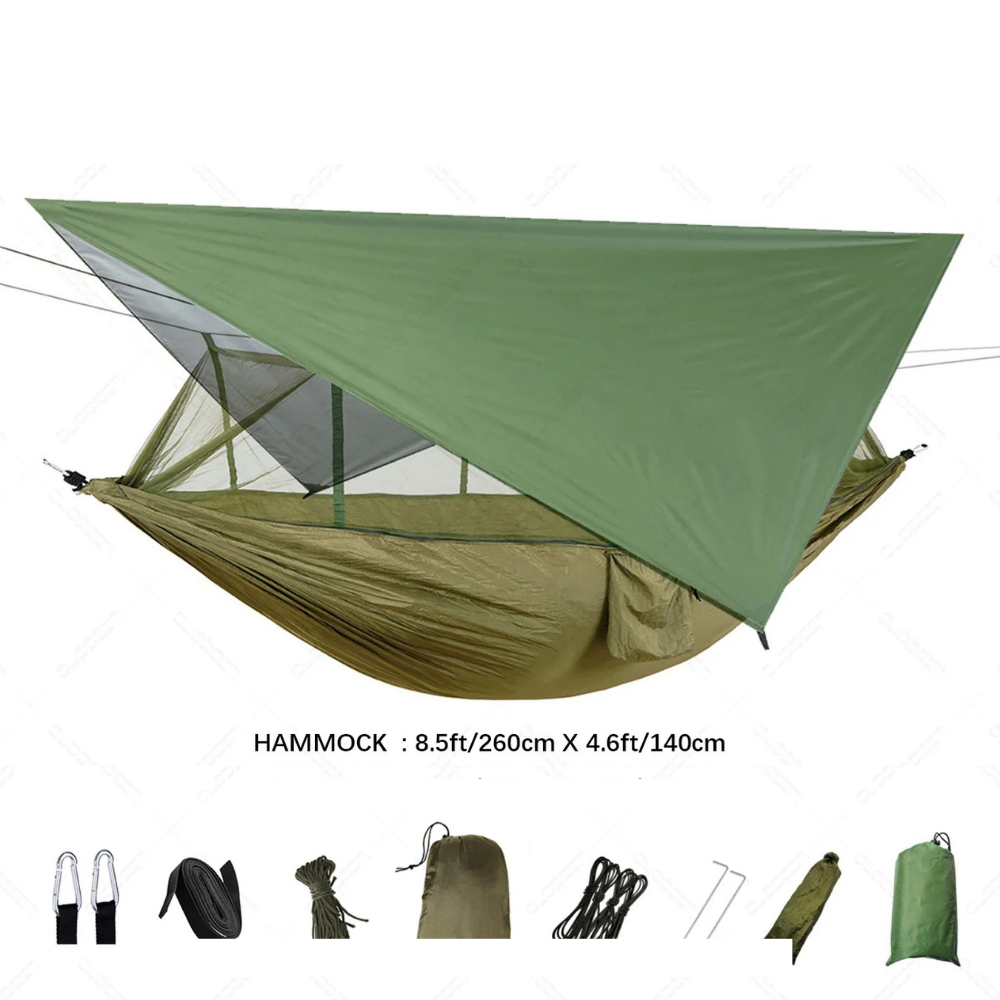SkyRest Camping Hammock | Lightweight Hammock with Mosquito Net & Rain Tarp