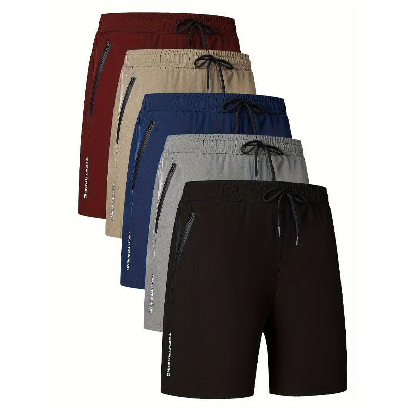 MotionCore Men's Sports Shorts with Zipper Pockets and Drawstring