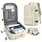 CarryFlex Water-Resistant Backpack with Shoe Compartment and Organizer