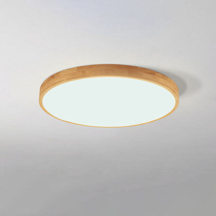 NordHaven Wood LED Flush Mount Ceiling Light for Living Room and Bedroom