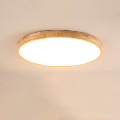 NordHaven Wood LED Flush Mount Ceiling Light for Living Room and Bedroom