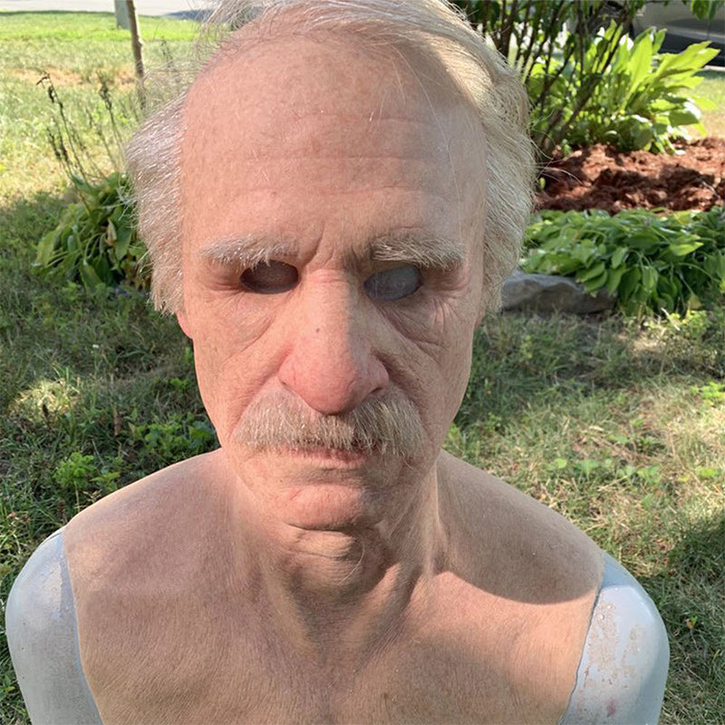 Premium Realistic Latex Transformation Mask with Detailed Beard
