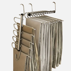 Multi-Bar Stainless Steel Pants Hanger with Dual-Mode Orientation