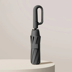 StormShield Compact Travel Umbrella with 10 Fiberglass Ribs and Carabiner Hook