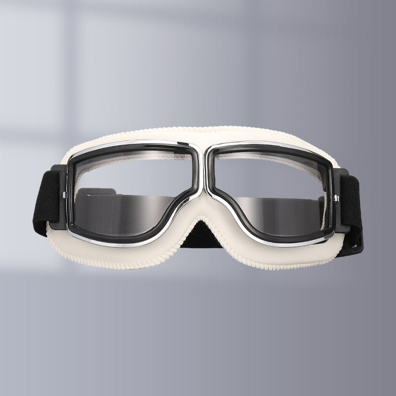 Retro Aviator Over-Glasses Motorcycle Goggles – Leather Foldable Design