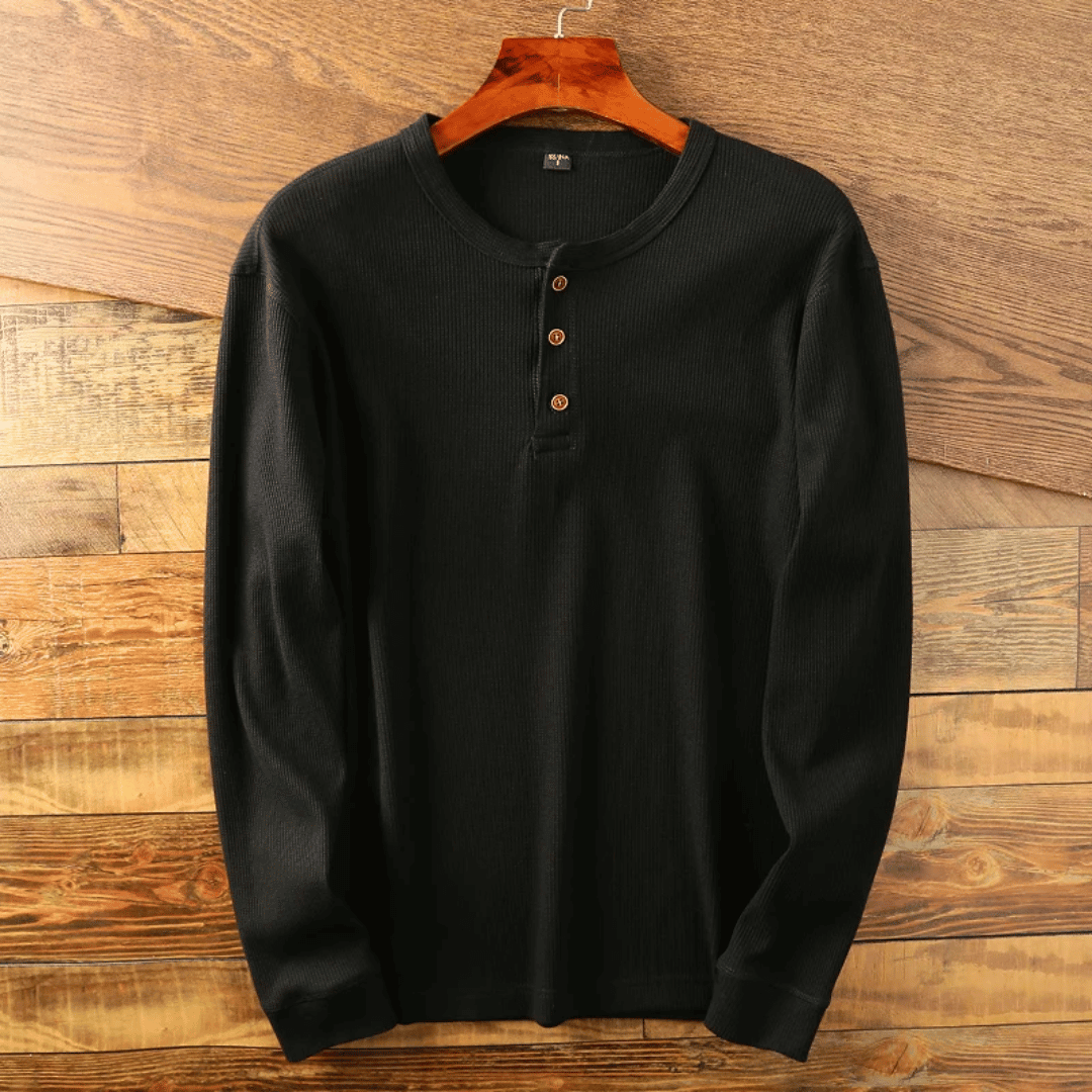 Ashcroft Henley T Shirt for Men Breathable Casual Button Neck Top