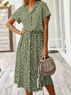 Elowen Printed Midi Dress for Women Lightweight Summer Casual Dress
