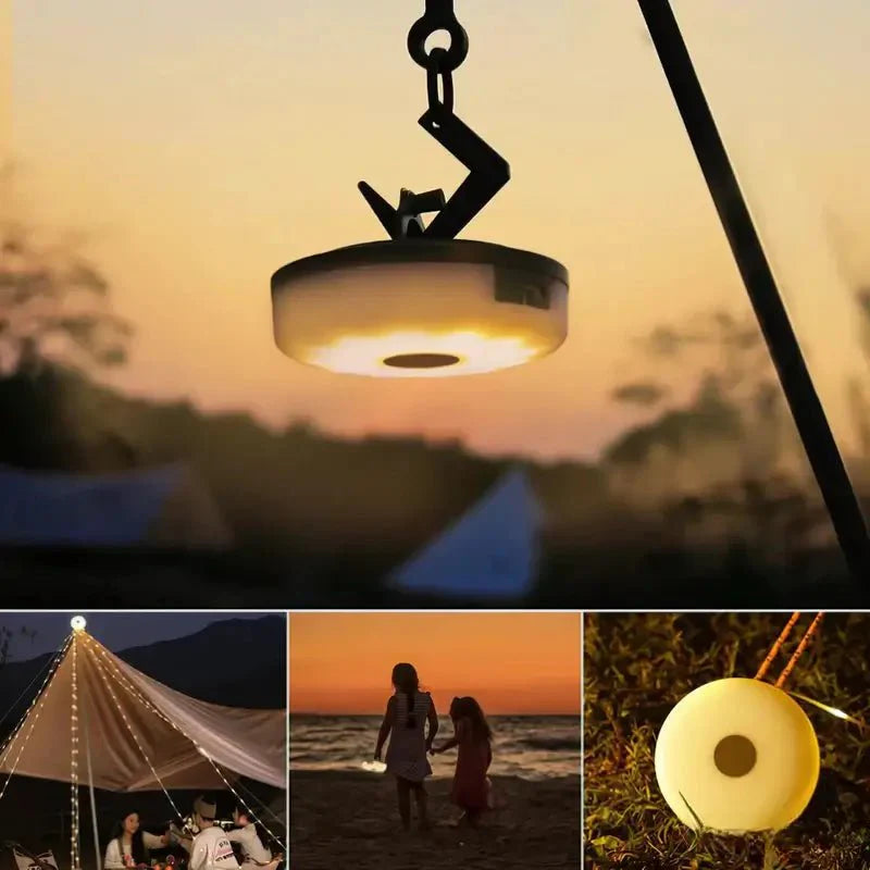 TrailGlow 4-in-1 Retractable Camping Light with 10m String Lights