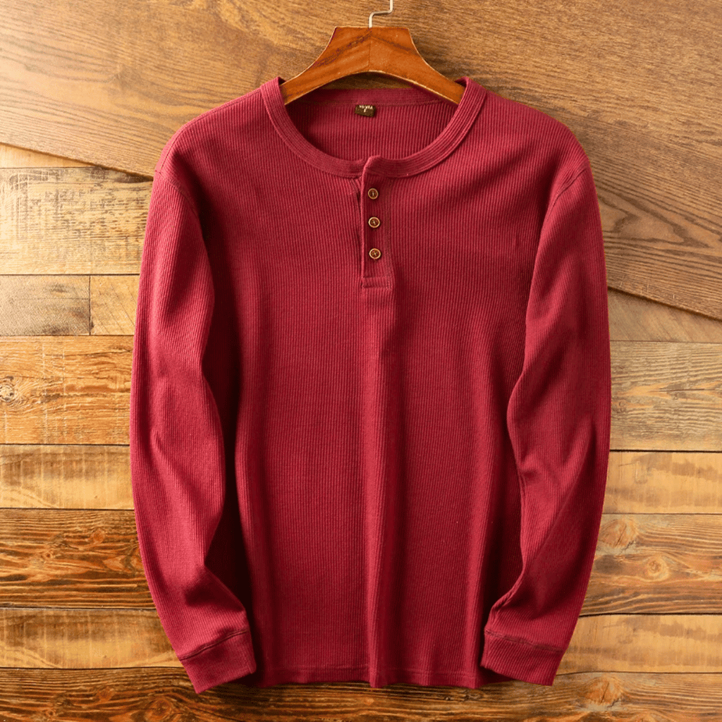 Ashcroft Henley T Shirt for Men Breathable Casual Button Neck Top