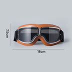 Retro Aviator Over-Glasses Motorcycle Goggles – Leather Foldable Design
