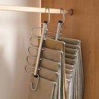 Multi-Bar Stainless Steel Pants Hanger with Dual-Mode Orientation