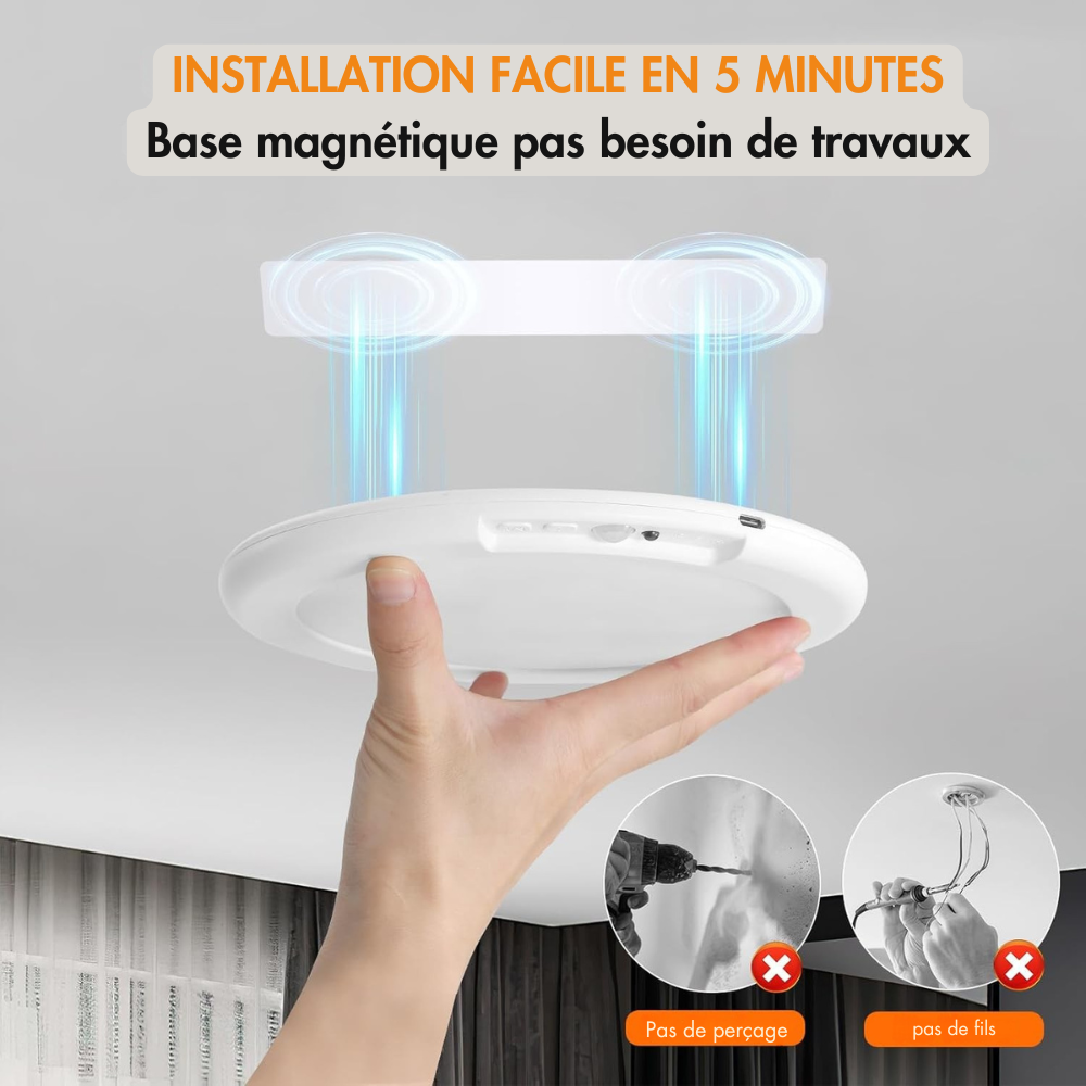 AutoGlow Wireless LED Ceiling Light with Motion Detector