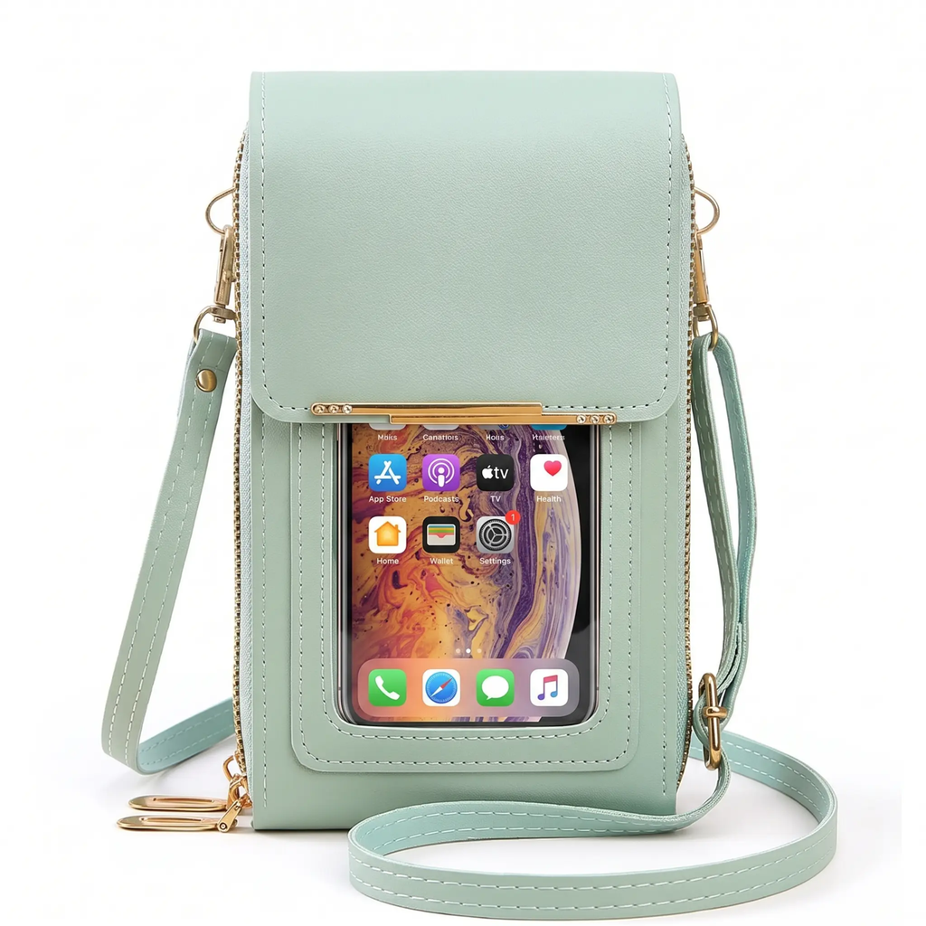 CarryEase Crossbody Phone Bag with Touchscreen Pocket and RFID Protection