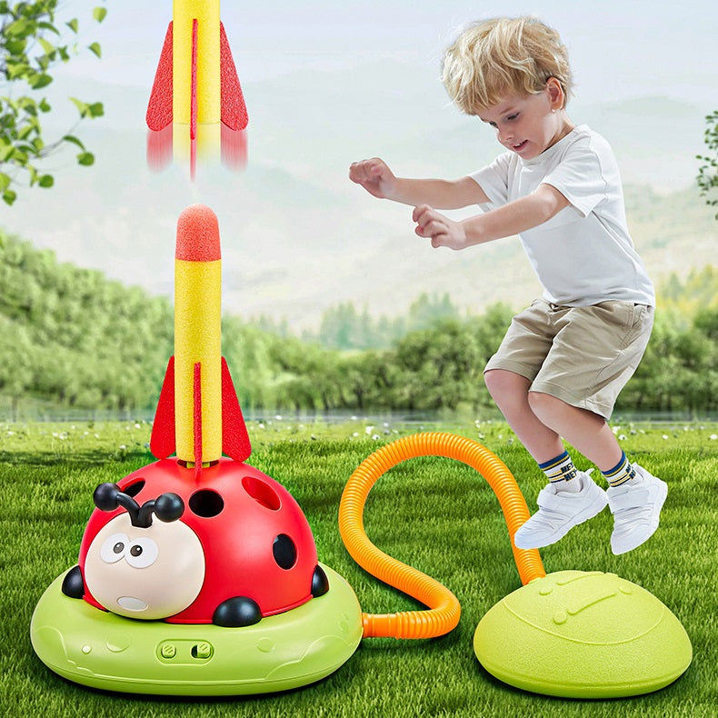 Convertible Ladybug Active Play Station with Skipping Rope, Ring Toss and Stomp Rocket