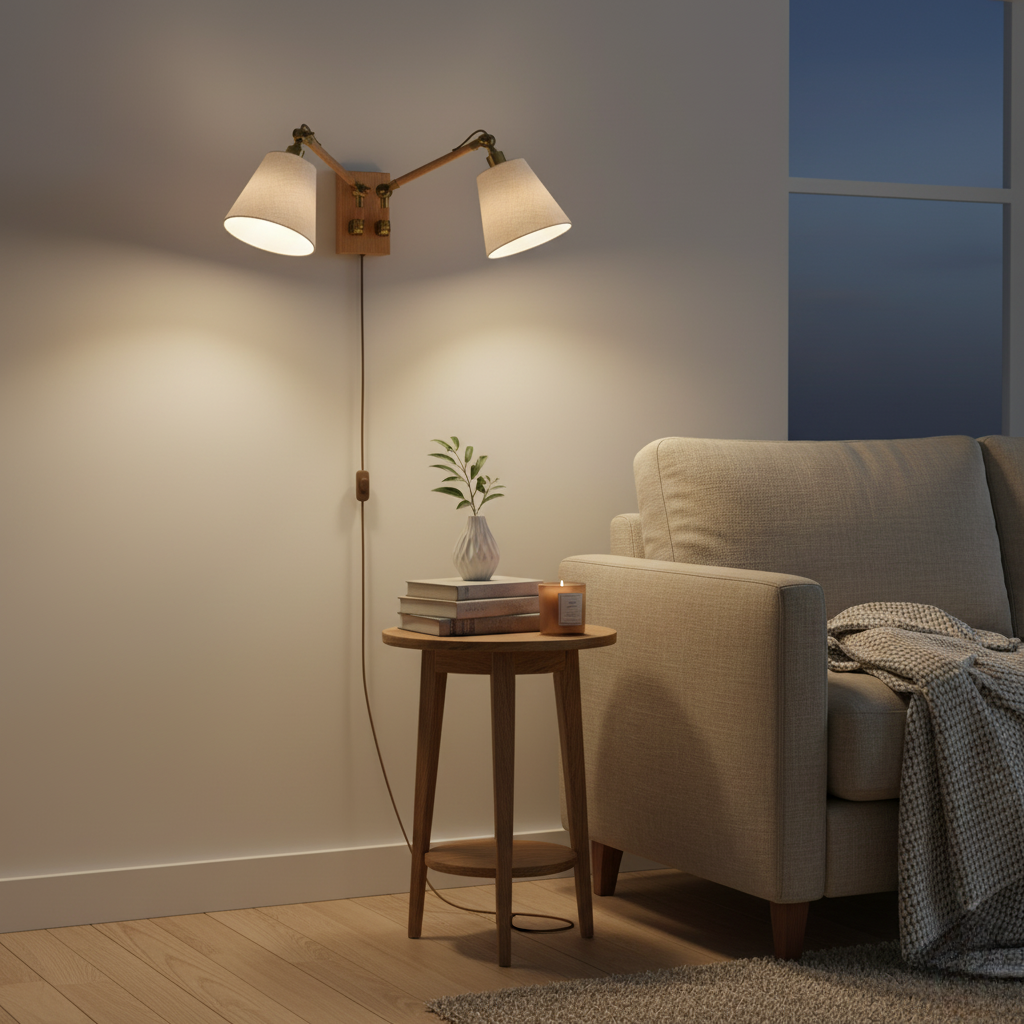 Wall Light with Double Articulated Arms