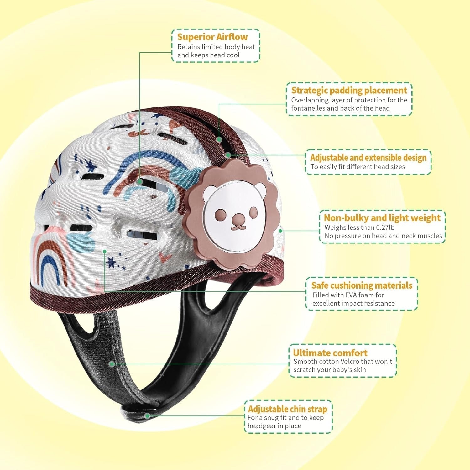 TinyShield Baby Safety Helmet | Soft Protective Crawling & Walking Helmet
