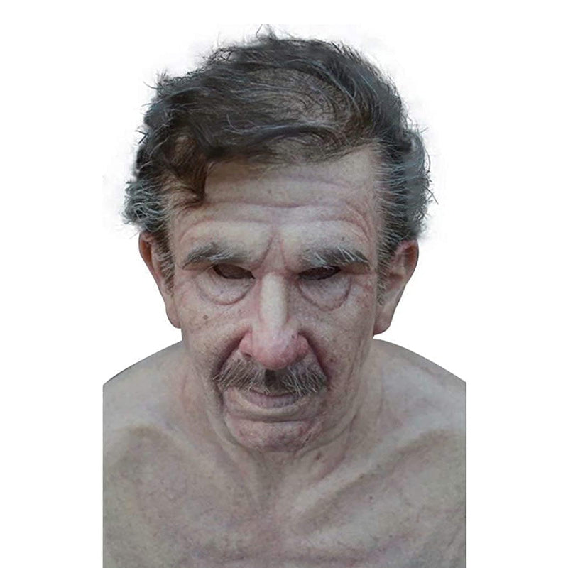 Premium Realistic Latex Transformation Mask with Detailed Beard