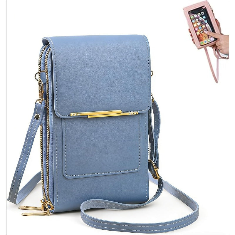 CarryEase Crossbody Phone Bag with Touchscreen Pocket and RFID Protection