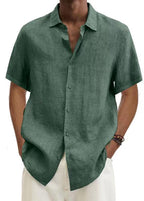 Ashbourne Cotton Linen Short Sleeve Shirt for Men Smart Casual Fit