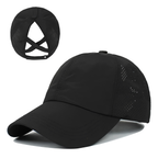 BreezeFit Mesh Sports Cap with Ponytail Opening and Adjustable Strap