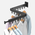 Wall-Mounted Tri-Fold Aluminum Clothes Drying Rack with Telescopic Extension