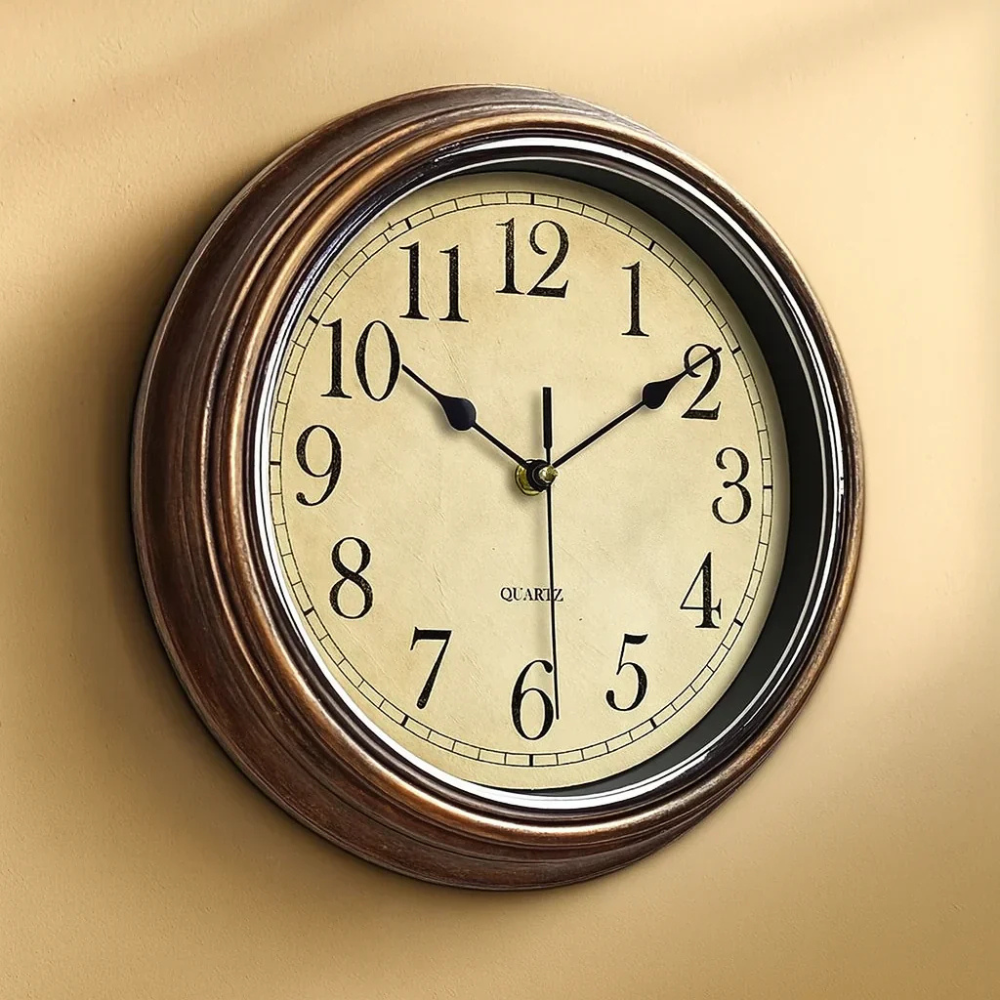 Silent Sweep Wall Clock, 12" Non-Ticking Quartz Design