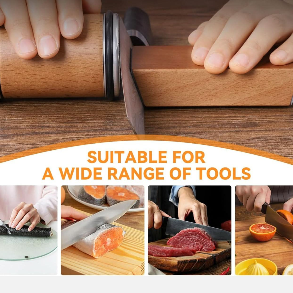 Precision Dual-Angle Rolling Knife Sharpener with Magnetic Guidance