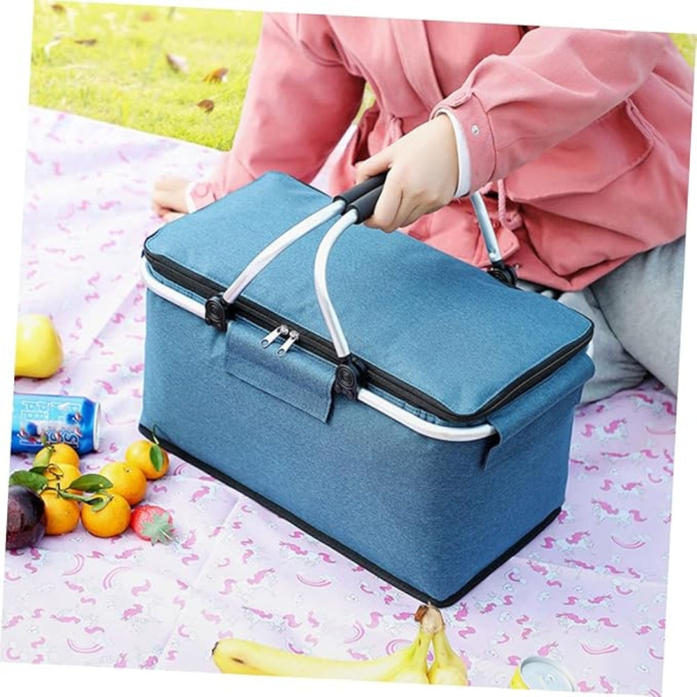 18L Collapsible Outdoor Cooler Basket - Portable Food Storage for Picnics & Camping