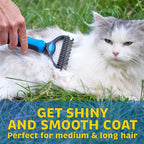 Dual-Guard Undercoat Rake for Dogs and Cats - Professional Deshedding Grooming Tool