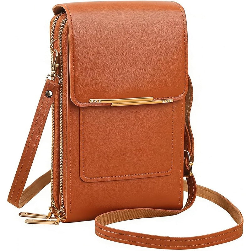CarryEase Crossbody Phone Bag with Touchscreen Pocket and RFID Protection