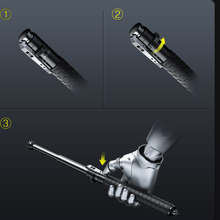 Spring-Deploy Compact Support Stick for Hiking and Urban Use