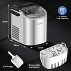 CrystalChill Countertop Ice Maker | Portable Ice Cube Machine 22kg/24H