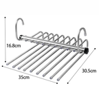 Multi-Bar Stainless Steel Pants Hanger with Dual-Mode Orientation