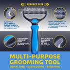 Dual-Guard Undercoat Rake for Dogs and Cats - Professional Deshedding Grooming Tool