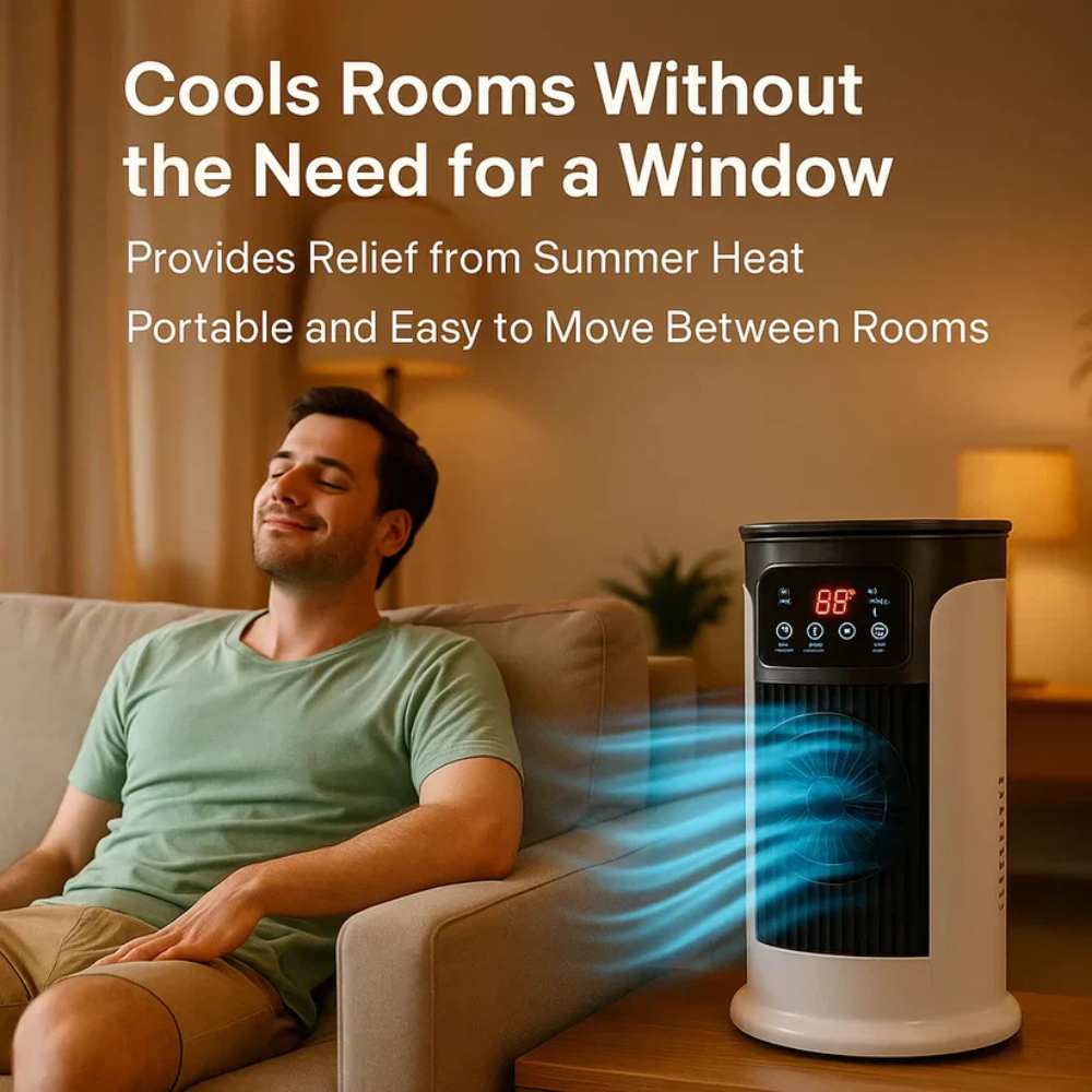 Compact Desktop Evaporative Air Cooler - 6-Speed Portable Unit